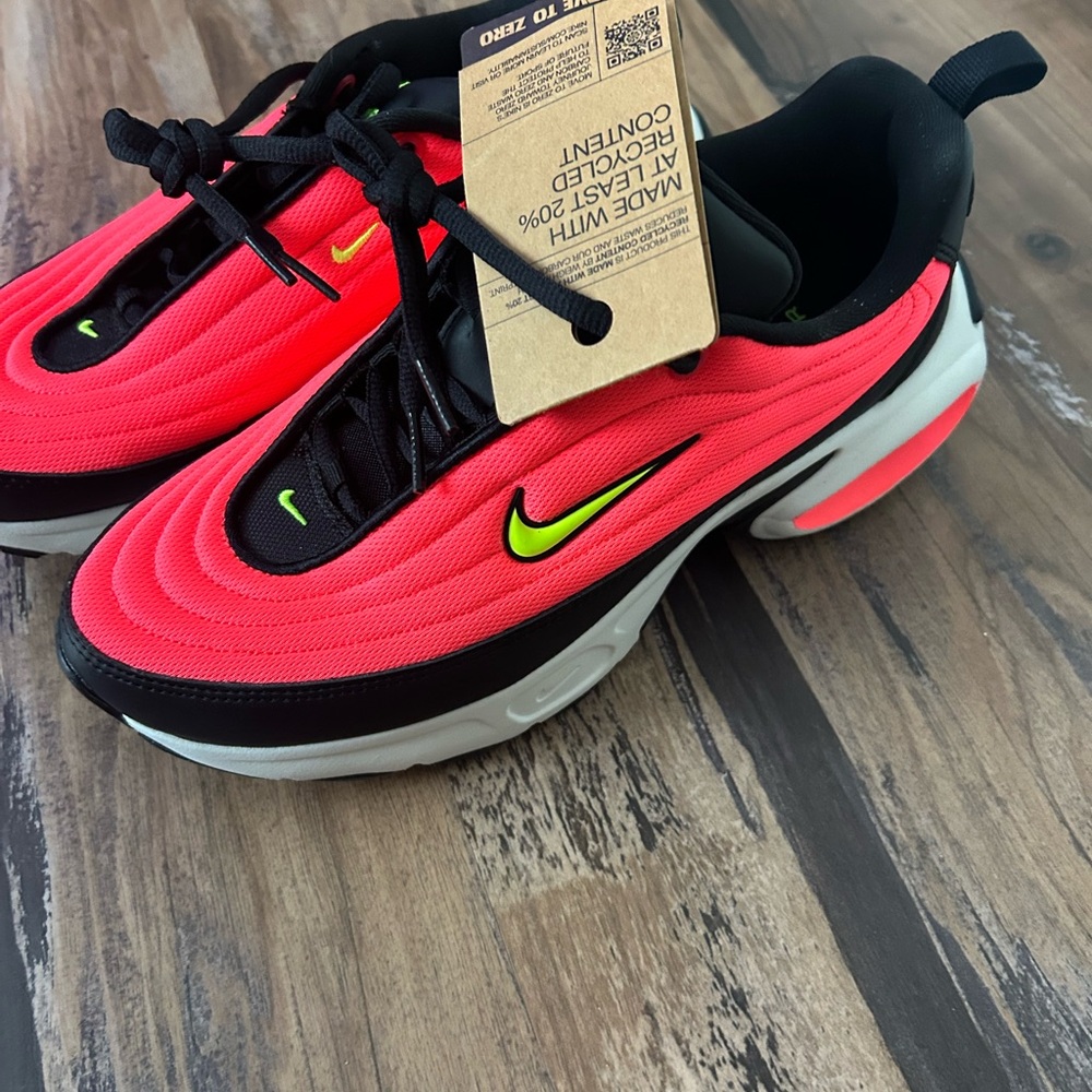 Nike Neon Pink & Black Air Max Sneakers with Lime Swoosh